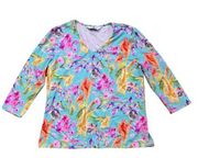 Jean-Pierre Klifa Vibrant Floral Spring Top Size Small