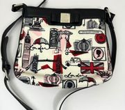 LULU By Lulu Guinness London Travel Crossbody Handbag Black Red