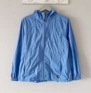 Carhartt  Light Blue Hooded Zip Up Windbreaker Jacket