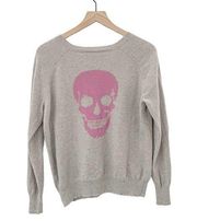 Skull Cashmere V Neck Sweater