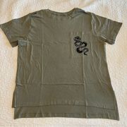 Taylor Swift Reputation Olive Green Snake Pocket Tee Medium