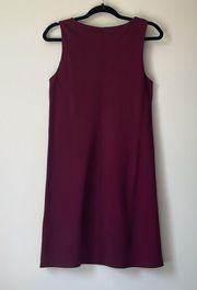 Miss Selfridge Maroon Red Grommet Accent Sleeveless Classic Sheath Dress size 6