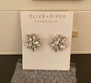 Olive &   Women’s studded cluster diamond earrings NEW