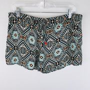 Elevenses Tribal Print High Waist Casual Shorts XS