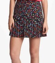 Hinge Womens Drop Waist Pleated Colorful Polka Dot Mini Skirt Size 4