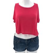 Daydreamer LA Urban Outfitters XS Pink Open Back Asymmetrical Oversized Crop Top