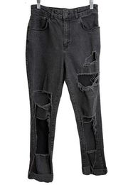 The Ragged Priest Black Heavily Distressed Black Jeans