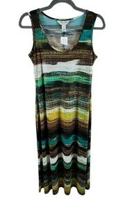 Christopher & Banks NWT Sleeveless Scoop Neck Shimmery Stretchy Maxi Dress Sz S