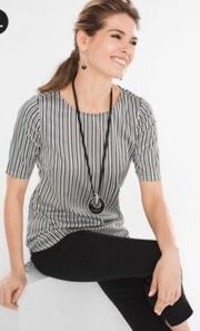 Chico’s Black Label Striped Silk Top