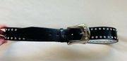 Vintage Guess Y2K rhinestone black patent belt size medium