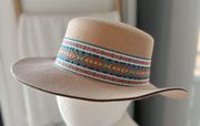 BP Tan Embroidered Rim Boho Western Hat One Size