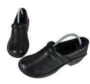 BOC BORN CONCEPT Peggy Clog Shoe Black Leather Comfort Slip On Women's Size 7.5