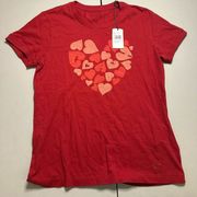 NWT Coach t-shirt red hearts xs