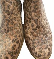 Very G Twinkle Cheetah Print Mohair ZipPullOn Heeled Ankle Boots 7M  Pre-Owned