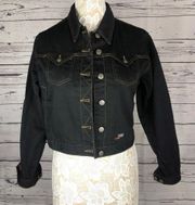 Harley Davidson vintage denim black jacket Ladies cotton size small
