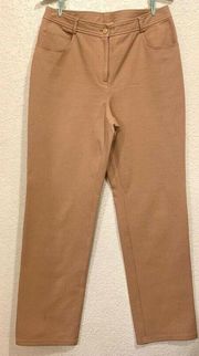 St John Tan Straight Leg Casual High Rise Pants