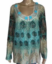 Chix Sparkly Patterned Blouse