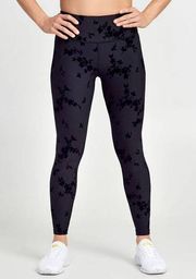 Soul by Soulcycle Velvet Flocked Floral Print Leggings Small