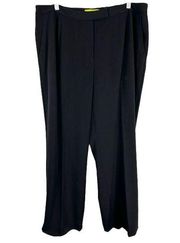 Sigrid Olsen Plus Size 18W Pants Black Trousers Partial Elastic Straight Leg 228
