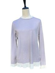 White Stand Up Collared Sweater
