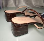 BROWN CROC HEEL size 10M