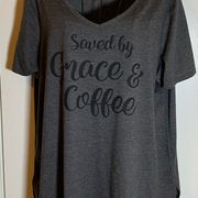 Signature Studio “Saved by Grace and Coffee “ size large shirt