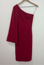 Dress The Population Heidi Dress Red One Shoulder Cocktail size XS