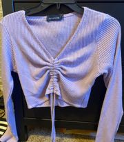 Lilac Cropped Sweater