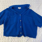 Royal Blue Cropped Shirt