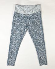 Summersalt The Do-It-All High Rise Crop Leggings Powder Blue In Bloom Print 8