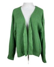 Code X Mode Cardigan Sweater S Chunky Knit Green Open Oversized New‎