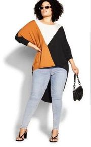 City Chic Celine Top Honey Yellow Black White size XXL (24)