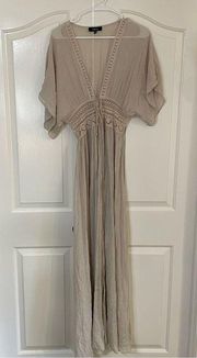 Aakaa Boho Tan Maxi Dress Size S