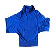 INC Womens Size XS Dolman Sleeve Turtleneck Stretchy Knit Sweater Royal Blue