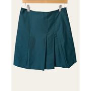 Akris Punto Turqoise Blue Pleated Silk A-Line Skirt Size 8