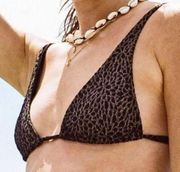 ANDIE  Swim x Demi Moore The Tropez Triangle Bikini Top Size Small Black Gold