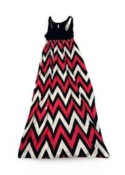 Auditions Chevron Black and Red Maxi Dress