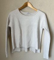 Ivory Boxy Wool Blend Sweater