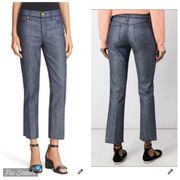 Tory Burch Cayden Piped Fray Hem Crop Jeans in Rinse