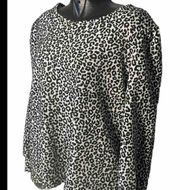 Ophelia Roe Women's Blouse Plus Size 1X Sheer Animal Print  Keyhole Back