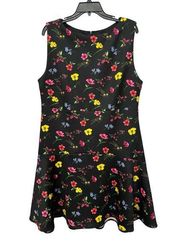 Alexia Admor Devin Boatneck Sleeveless Shift Dress In Black Floral Size XL NWT