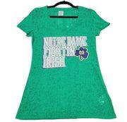 Proedge Nortre Dame Fighting Irish Green Burn Out T-shirt Juniors Size M 7/9