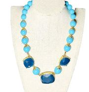 BANANA REPUBLIC Blue Stone Goldtone Necklace