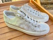 Metallic Mineral Nubuck Leather  Lace Up Casual TrainersMineralUK7.5