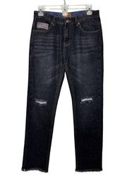 POL Small Jeans Straight Leg Raw Hem