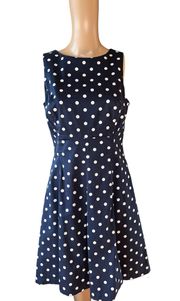 Fit And Flare Sleeveless Polka Dot Dress Size 8 EUC