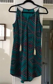 Moa Moa Teal Aztec Print Dress (Sz M)