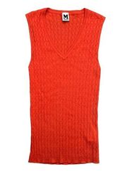 Missoni Wool Blend Sleeveless Sweater Textured Tank Top | Orange | 46 (US 10)