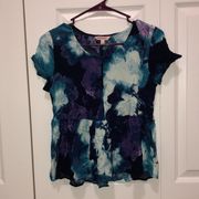 Women's  Baby Doll Blouse Short Sleeve Size M