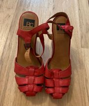 BC Red Wedged Heels